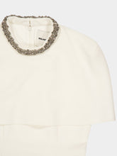 Roland Mouret White Cape Embellished Crepe Midi Dress