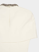 Roland Mouret White Cape Embellished Crepe Midi Dress