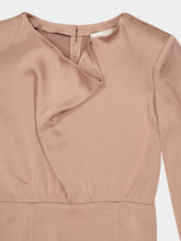 Roland Mouret Beige Cowl Drape Satin Crepe Midi Dress