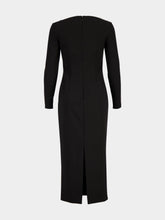 Roland Mouret Black Twist Drape Stretch Crepe Midi Dress