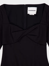Roland Mouret Black Twist Drape Stretch Crepe Midi Dress