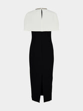 Roland Mouret Black Midi Dress with Crystal Shawl Detail