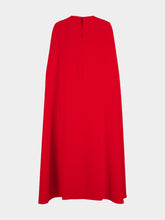 Roland Mouret Red Light Cady Cape Midi Dress with Belt