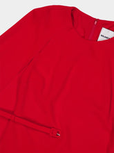 Roland Mouret Red Light Cady Cape Midi Dress with Belt
