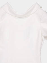 Roland Mouret Cream Collared Crepe Column Midi Dress