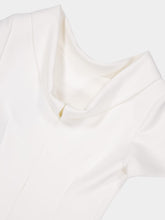 Roland Mouret Cream Collared Crepe Column Midi Dress