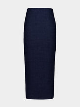 Roland Mouret Navy Bouclé Column Skirt