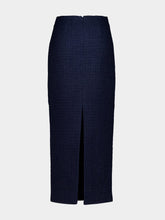 Roland Mouret Navy Bouclé Column Skirt