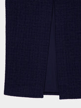 Roland Mouret Navy Bouclé Column Skirt