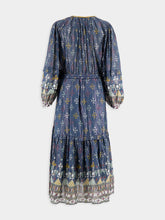 Isabel Marant Étoile Teal Blue Graphic-Print Cotton Midi Dress