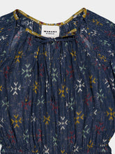 Isabel Marant Étoile Teal Blue Graphic-Print Cotton Midi Dress