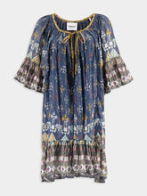 Isabel Marant Étoile Teal Blue Graphic-Print Mini Dress