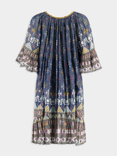 Isabel Marant Étoile Teal Blue Graphic-Print Mini Dress