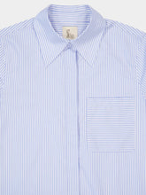 Paula Rosalia Multi Stripes Printed A-Line Poplin Silk Twill Dress