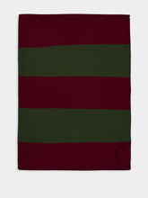 Rosie Cabernet and Peacoat Knitted Striped Throw