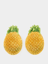 Les Ottomans Set of 2 Handpainted Pineapple Ceramic Side Plates