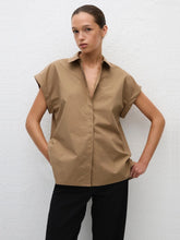 Matteau Stone Beige Relaxed Sleeveless Shirt