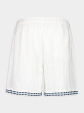 Commas White Frequency Embroidered Resort Shorts