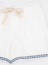Commas White Frequency Embroidered Resort Shorts