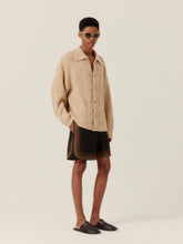 Black Sunwaves Embroidered Cotton Shorts