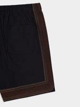 Commas Black Sunwaves Embroidered Cotton Shorts