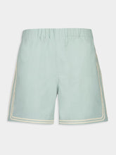 Commas Light Blue Braided Contrast Trim Cotton Shorts