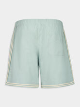 Commas Light Blue Braided Contrast Trim Cotton Shorts