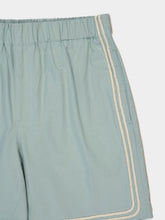 Commas Light Blue Braided Contrast Trim Cotton Shorts