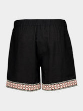 Commas Black Braided Shorts with Crochet Trim