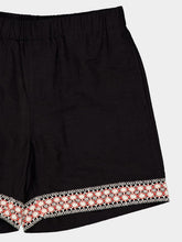 Commas Black Braided Shorts with Crochet Trim