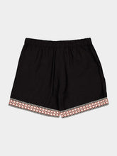 Commas Black Braided Shorts with Crochet Trim
