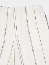 Commas Cream Woven Stripe Resort Shorts
