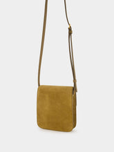 Tom Ford Camel Suede Crossbody Bag with T Hardware