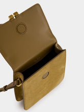 Tom Ford Camel Suede Crossbody Bag with T Hardware