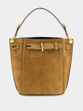 Tom Ford Whisky Brown Bucket Bag in Suede Leather