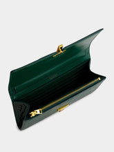 Tom Ford Emerald Green Crocodile-Stamped Leather Wallet on Strap