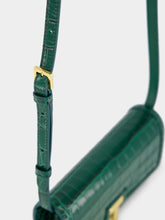 Tom Ford Emerald Green Crocodile-Stamped Leather Wallet on Strap
