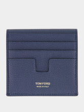 Denim Blue Tara Grain Leather Card Holder
