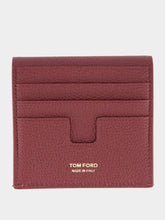 Tom Ford Red Plum Tara Grain Leather Card Holder