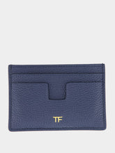 Tom Ford Denim Blue Grain Leather Card Holder