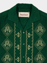 Baziszt Emerald Green Mexican Embroidered Shirt
