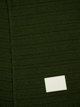 MM6 Maison Margiela Green Ribbed Wool Scarf With Destroyed Effect