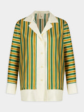 Paula Salvia Printed Silk Twill Striped Shirt