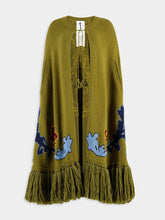 Paula Saphire Embroidered Knitted Cape