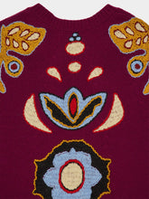 Paula Saphire Purple Potion Hand Embroidered Knitted Cape