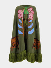 Paula Saphire Duffel Bag Embroidered Knitted Cape
