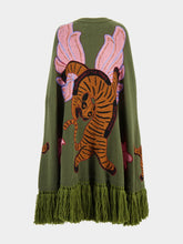 Paula Saphire Duffel Bag Embroidered Knitted Cape