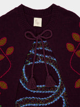 Paula Saphire Purple Hand-Embroidered Knitted Cape