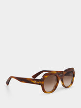Emmanuelle Khanh Flamme Havana Satin Sunglasses