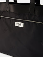 MM6 Maison Margiela Black Reverse Maxi Tote Bag with Leather Trim